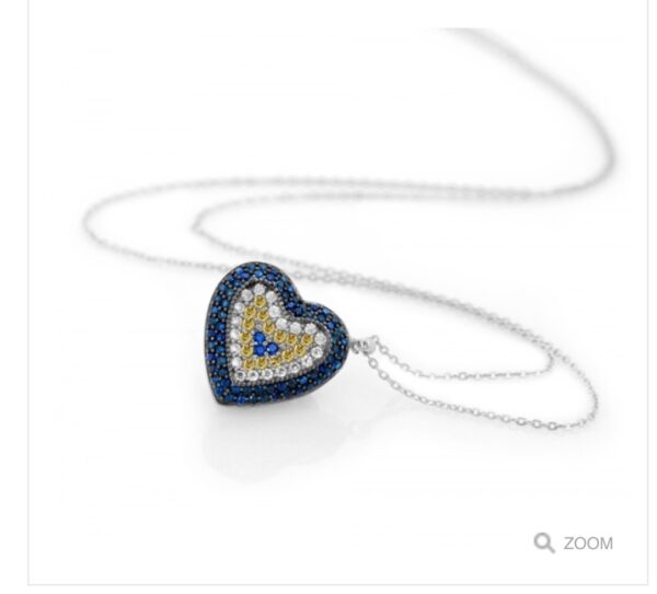 Sterling silver 925 heart evil eye necklace - Image 4