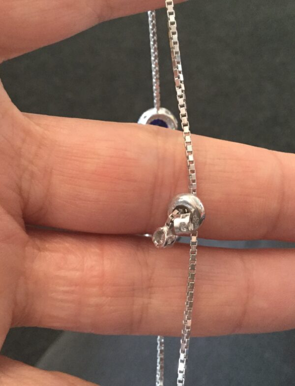 Sterling silver 925 adjustable bracelet with cz stones - Image 3
