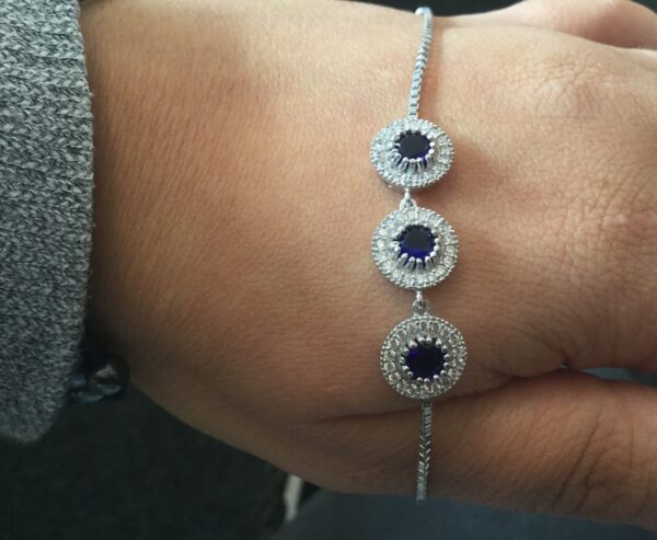 Sterling silver 925 adjustable bracelet with cz stones