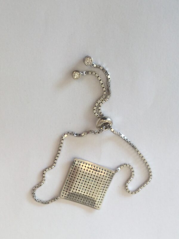 Sterling silver 925 evil eye square design bracelet - Image 4