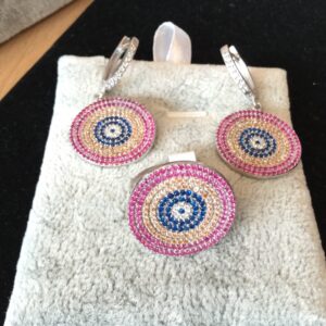 Sterling silver 925 large evil eye design jewellery set