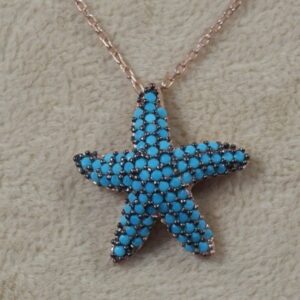 Sterling silver 925 rose gold plated starfish necklace