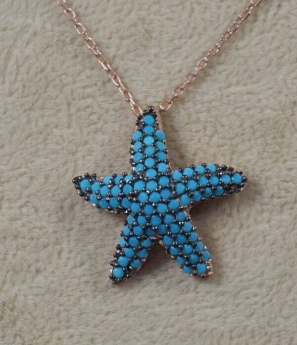 Sterling silver 925 rose gold plated starfish necklace