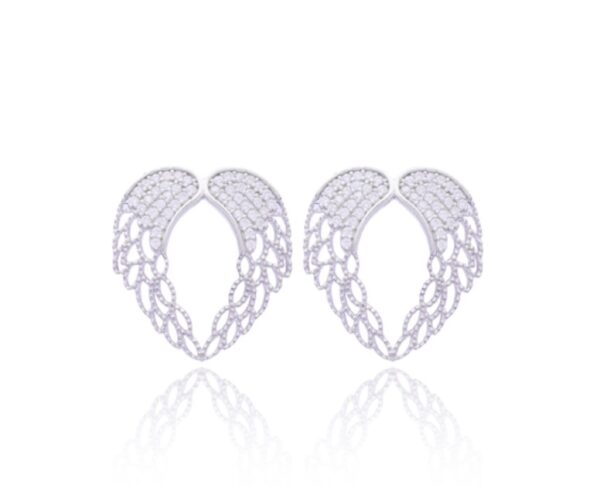 Sterling silver 925 angel wings ear studs