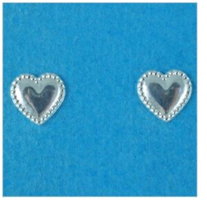 Sterling silver 925 heart stud earrings