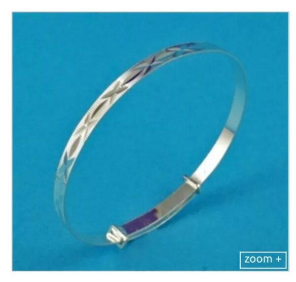 Sterling silver 925 diamond cut design baby bangle
