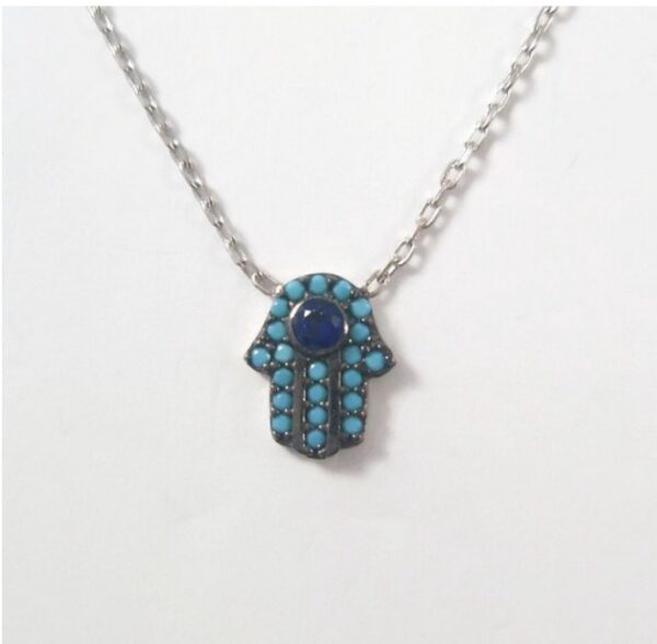 Sterling silver 925 Hamsa hand necklace