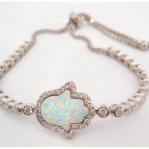 Sterling silver 925 Hamsa hand tennis bracelet