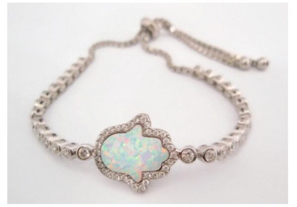 Sterling silver 925 Hamsa hand tennis bracelet