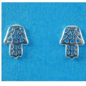 Sterling silver 925 hamsa hand stud earrings