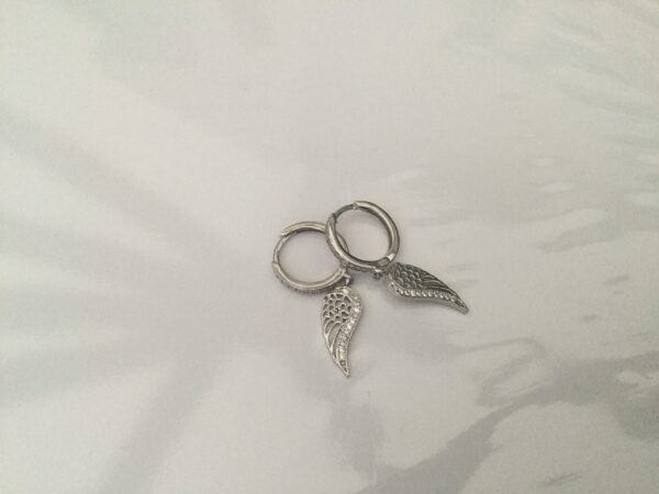 Sterling silver 925 angel wings drop earrings with cz stones