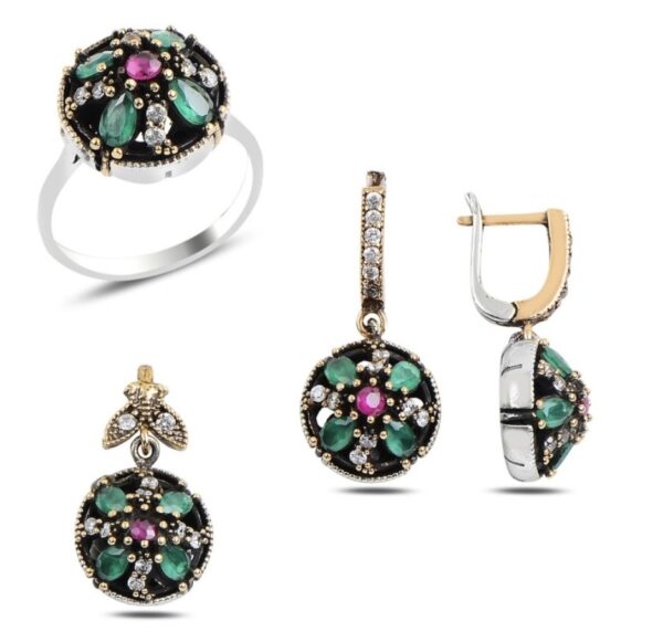 925 Sterling silver ottoman CZ set jewellery set